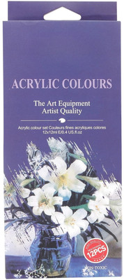 Qalam Kaari Acrylic Color Set 12 Colors X 12ML Tubes,Ideal for Students and Adults(Set of 1, Multicolor)
