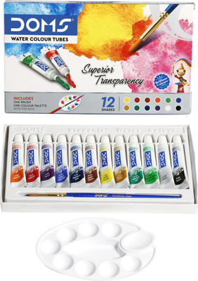 DOMS Watercolour Tubes 12 Shades(Set of 1, Multicolor)