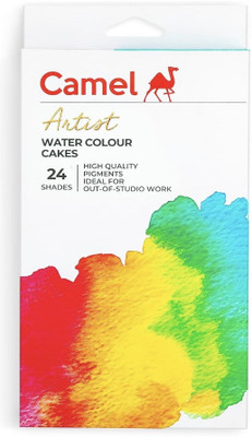 Camlin 1024061 - CAM ARTIST WATER COLOUR CAKES 24 SHADES(Set of 1, Multicolor)