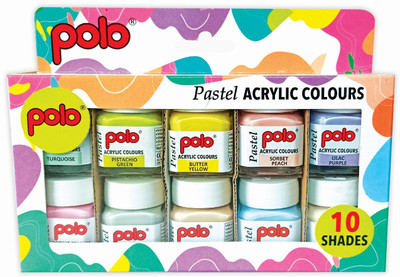 polo colours Pastel Acrylics: 10 colours(Set of 1, Multicolor)
