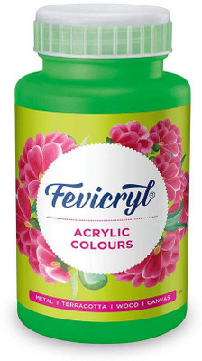 Fevicryl Acrylic Colour 100 ml Paint for Art & Craft ,DIY ,Canvas,Wood,Leather,Metal(Set of 1, Neon Green)