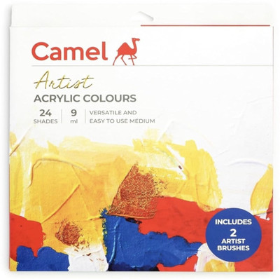 Camlin 0805720 - CAMEL ARTIST ACRYLIC COLOURS 24 SHADES 9ML(Set of 24, Multicolor)