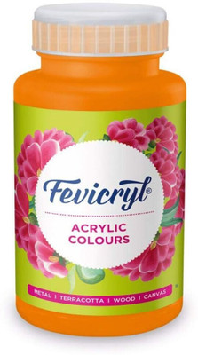 Fevicryl Acrylic Colour 500 ml Paint, DIY Art & Craft(Set of 1, Neon Orange)