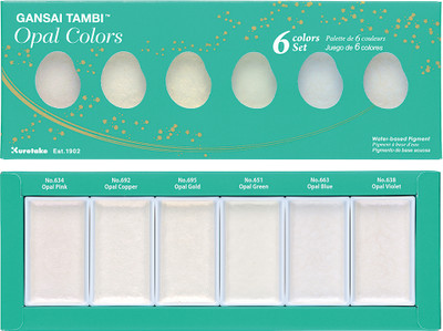 Zig Kuretake Gansai Tambi Opal Colors Set(Set of 1, MULTICOLOR MADE IN JAPAN)