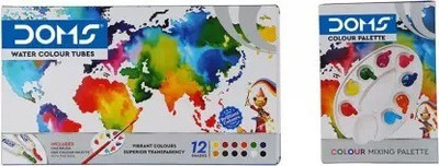 DOMS WATER COLOUR TUBE 12 SHADES PACK 2(Set of 12, Blue)