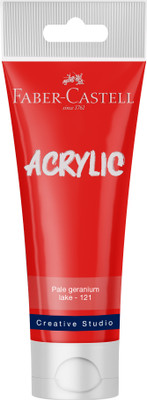 FABER-CASTELL CREATIVE STUDIO ACRYLIC TUBE120ML-PALE GERANIUM LAKE 121(Set of 1, PALE GERANIUM LAKE)