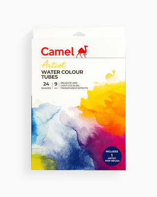Camel ARTIST WATERCOLOUR TUBES 24 SHADES 9ML(Set of 1, Multicolor)