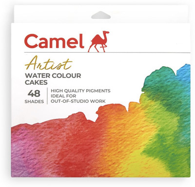 Camlin 1048753 - CAM ARTIST WATER COLOUR CAKES 48 SHADES(Set of 1, Multicolor)