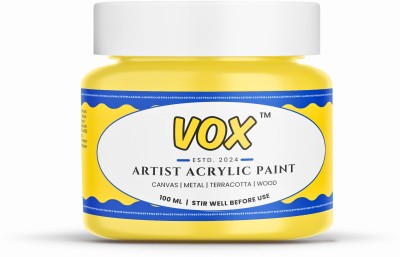 Vox Yellow Non-Metallic Artist Acrylic Paint 100ML(Set of 1, Yellow)