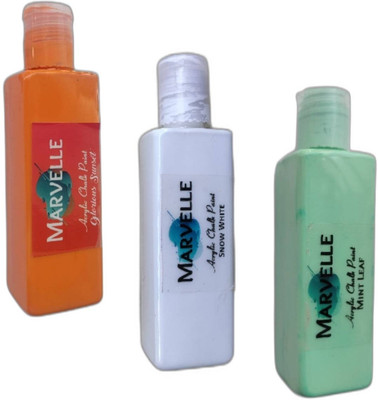 Marvelle Chalk Paint Tricolour Set 50ml each(Set of 3, Glorious Sunset, Snow White, Mint Leaf)