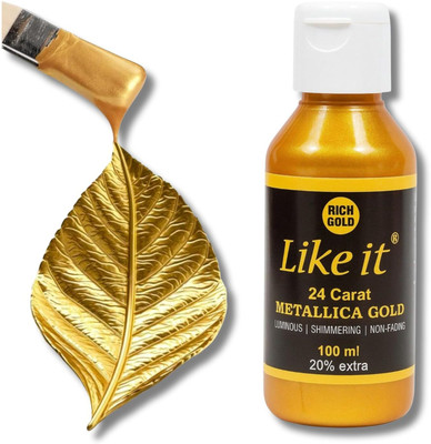 Arrolliant 24 Carat Metallic Gold Acrylic Paint 120ml(Set of 1, Gold)