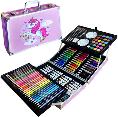 Akvanar 145 Pcs Art Set Drawing Painting Sketching Coloring Kids Artist Colour Set(Set of 1, Multicolor)