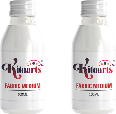 Kitoarts Fabric Medium For Clothes,Varnish for Acrylic Painting,Fabric Paints 100 Ml Each(Set of 2, White)