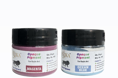 KAYRA PACK OF 2 OPAQUE PIGMENT FOR RESIN ART MAGENTA AND OCEAN BLUE EACH 20 GM(Set of 1, Multicolor)