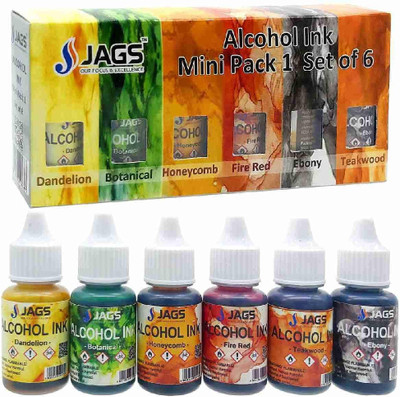 KRYTONE Alcohol Ink Mini Pack 1 Highly Pigmented, Acid Free and Fast Drying Medium(Set of 6, Multicolor)