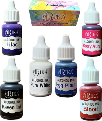 irika Pack of 6 High-Concentrate Alcohol Inks for Resin Art & Craft (10ml Each)(Set of 1, Multicolor)