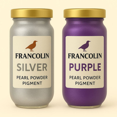 Francolin | Mica/Pearl Powder Pigment | Silver | Purple | Soap, Epoxy Resin(Set of 2, Silver, Purple)