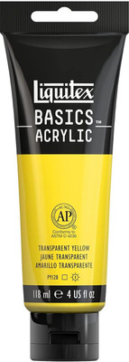 Liquitex Basics 118ml Transparent Yellow(Set of 1, Transparent Yellow)