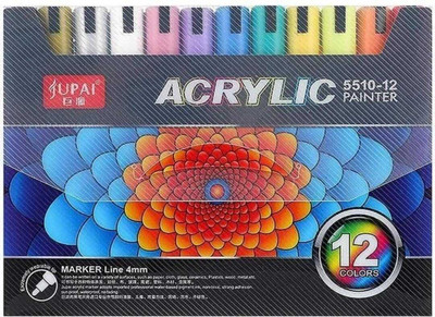HEMVEDA ENTERPRISES ACRYLIC POSCA PAINT MARKER SET OF 12(Set of 12, Multicolor)