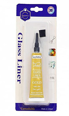 DEZIINE Glass Liner Colors 3D Glass Color 21ml x 1 Tubes With Gold Color(Set of 1, Gold)