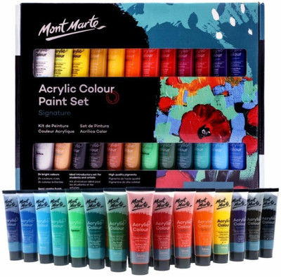 Pehrovin Ventures Acrylic paints (24 colours in tubes) 36ml each for Canvas, Wood,Fabric, MDF etc(Set of 24, Multicolor)