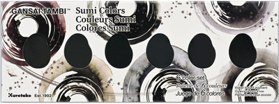 Zig Kuretake Gansai Tambi Sumi Colors Set(Set of 6, MULTICOLOR MADE IN JAPAN)