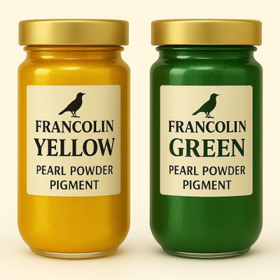 Francolin | Mica/Pearl Powder Pigment | Yellow | Green | Soap, Epoxy Resin(Set of 2, Yellow, Green)