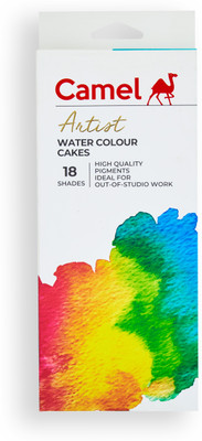 Camel Artist Water Colour Cakes - 18 Shades(Set of 19, Multicolor)