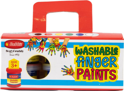 ARTIGGLE Creative Fun Finger Paint Set for Kids - Washable and Non-Toxic - 6 *65ML Colors(Set of 1, Multicolor)