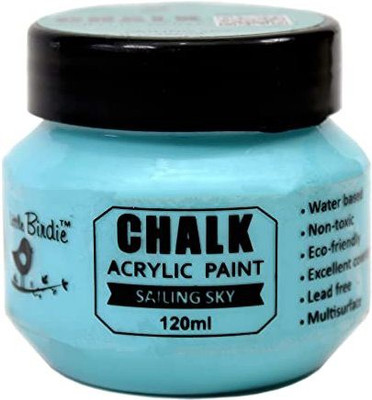 LITTLE BIRDIE Home Decor Chalk Paint 120ml for Wood,Fabric Canvas & Multiple Surfaces(Set of 1, Sailing Sky)