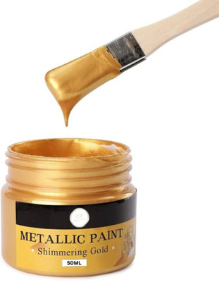 ask vark wala Metallic Colour Acrylic Paint 50 ML Non Toxic, Non Fading Paint for Art Painting(Set of 1, Gold)