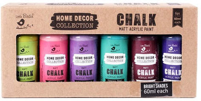 ITSY Bitsy Home Decor Chalk Paint Kit 60ML X 6Pcs Bright Shades(Set of 1, Multicolor)