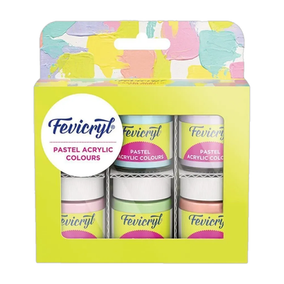 Fevicryl Multi Surface Pastel Acrylic Colours Kit 6 X 15ml, Ideal For Artists(Set of 6, Multicolor)