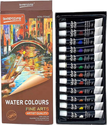 Adoere Water Colour Paints (12 tubes of 12 ml each) for painting on paper, canvas(Set of 1, Multicolor)