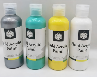 BOLT BEE Acrylic Pouring Paint Set High Flow Paint Bottles for Canvas, Glass, Wood(Set of 4, Multicolor)
