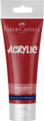 FABER-CASTELL CREATIVE STUDIO ACRYLIC TUBE120ML-MIDDLE CADMIUM RED 217(Set of 1, MIDDLE CADMIUM RED)