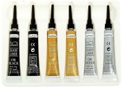 banira Glass Liner Colors 3D Glass Color 12ml x 6Tubes(Set of 6, Multicolor)