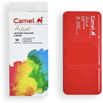 Camlin 1010376 - CAM ARTIST WATER COLOUR CAKES 18 SHADES(Set of 1, Multicolor)