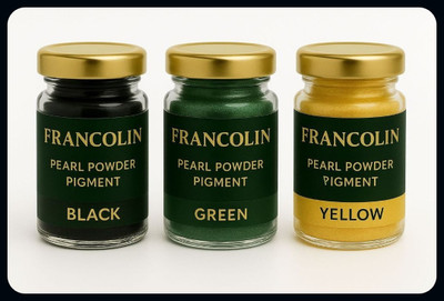 Francolin | Mica/Pearl Powder Pigment | Black | Green | Yellow | Soap, Epoxy Resin-A(Set of 3, Black, Green, Yellow)
