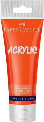 FABER-CASTELL CREATIVE STUDIO ACRYLIC TUBE120ML-DARK CADMIUM ORANGE 115(Set of 1, DARK CADMIUM ORANGE)