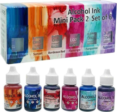 DEZIINE Alcohol Ink Mini Pack 2 Highly Pigmented, Acid Free and Fast Drying Medium(Set of 30, Multicolor)