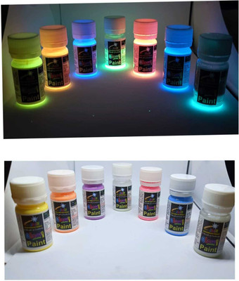 Jash Radium Glow Paint Radium Glow Paint 7 colour Each 30gm Total 210gm(Set of 7, Multicolor)