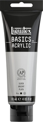 Liquitex Basics 118ml Silver(Set of 1, Silver)