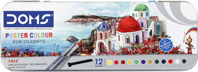 DOMS Poster Colours 12 Shades(Set of 12, Multicolor)