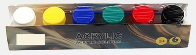 Kreative Kraft 6 Lively Acrylic Paints Set with 2 Brushes(Set of 6, Multicolor)