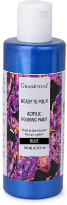 Granotone Premium Metallic Acrylic Pouring Paint 200 Ml (Blue)(Set of 1, Blue)