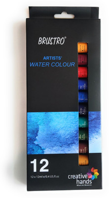BRuSTRO Artists’ Watercolour Set of 12 Colours X 12ML Tubes(Set of 1, Multicolor)