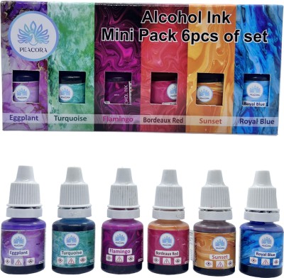 PEACORA Alcohol Ink Mini Pack 2 Highly Pigmented, Acid Free and Fast Drying Medium(Set of 1, Multicolor)
