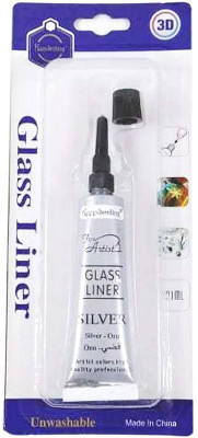 devam gift Glass Liner Colors 3D Glass Color 21ml x 1 Tubes With silver Color(Set of 1, Silver)
