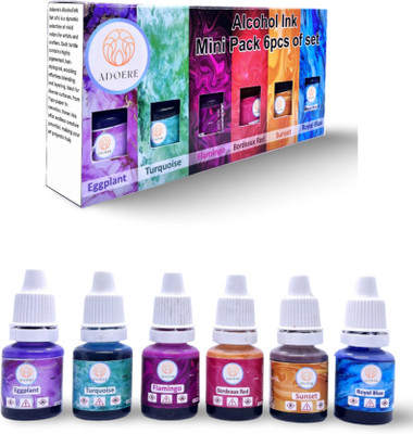 Adoere Alcohol Ink Mini Pack 2 Highly Pigmented, Acid Free and Fast Drying Medium(Set of 1, Multicolor)